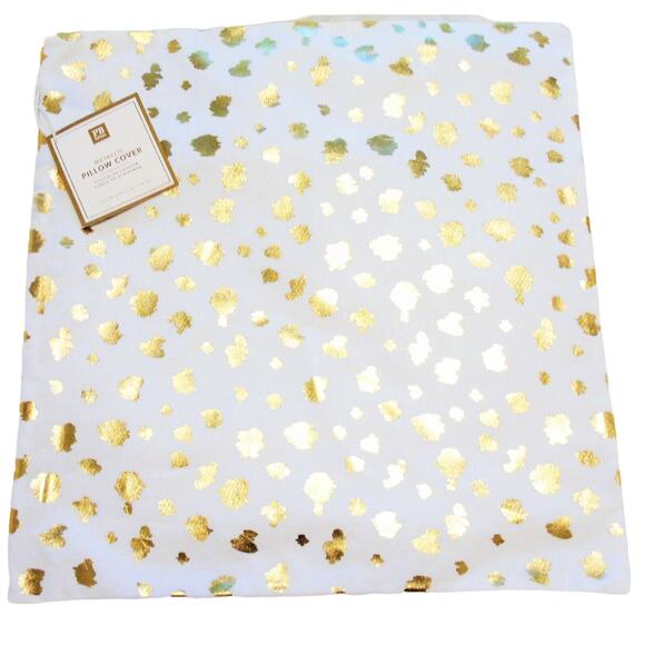 Pottery Barn Pillow Cover16x16 Metallic Gold Cheetah Leopard Animal Print New - Picture 4 of 4